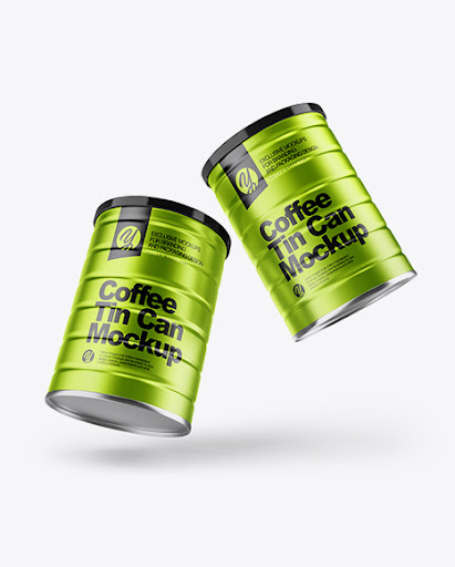 Download Two Metallic Coffee Tin Cans Packaging Mockups Yellowimages Mockups