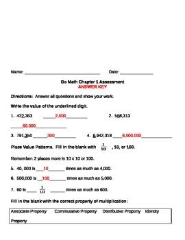 Go Math Grade 5 Chapter 6 Review Test Answer Key - Sara Battle's Math