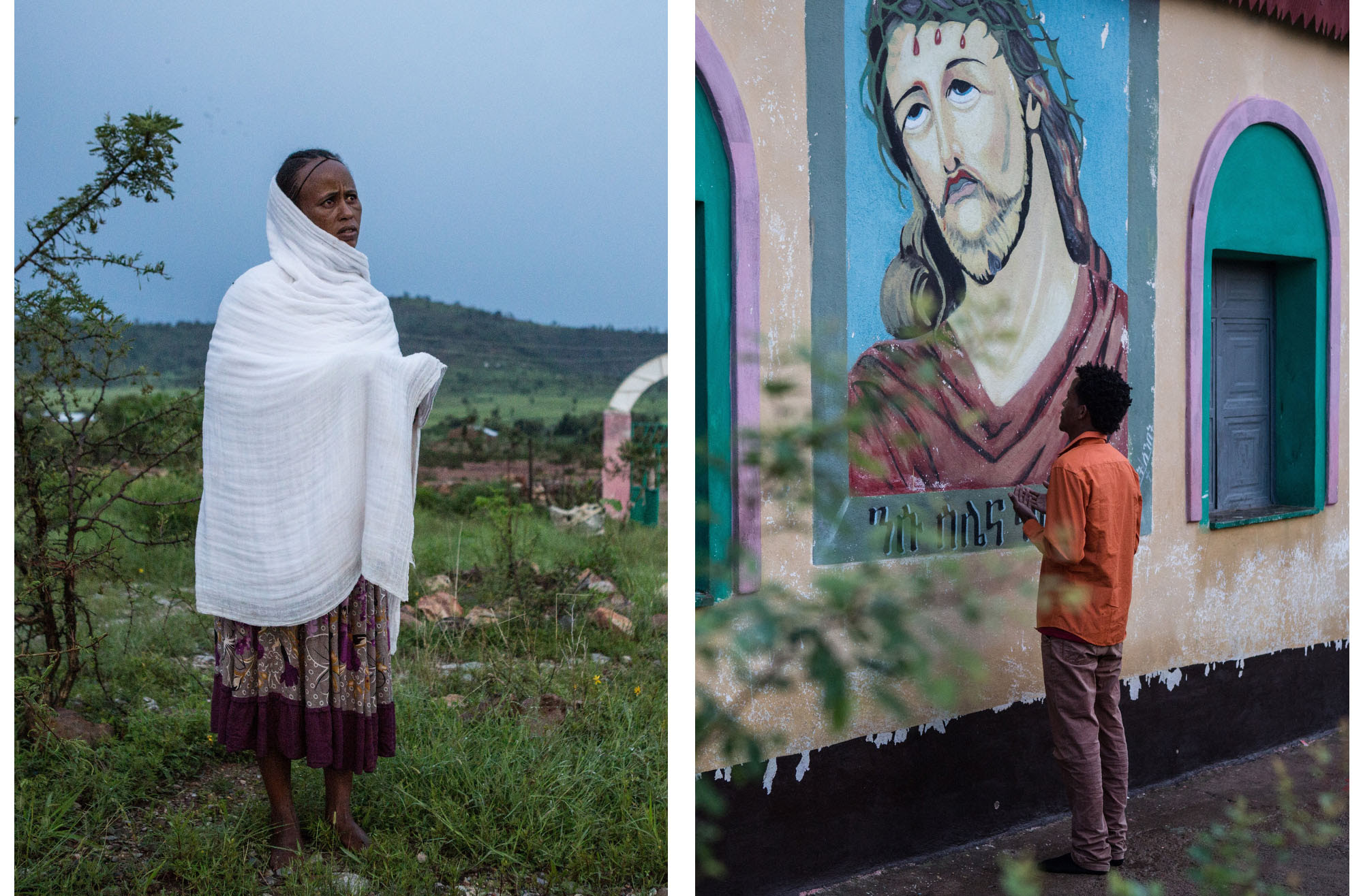 An Eritrean woman, left, and a man pray at dawn beside an Orthodox Church at... An Eritrean woman, left, and a man pray at dawn beside an Orthodox Church at Adi-Harush refugee camp in Ethiopia. The man, 25-year-old Shewit Hadera, arrived after an earlier attempt to flee Eritrea landed him in jail, where he says he was tortured. Eritrea’s information minister said, ‘Torture is not allowed; that does not mean it may not happen here and there.’