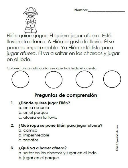 free printable spanish reading comprehension worksheets printable - 7 spanish reading worksheet spanish reading comprehension reading | reading comprehension worksheets in spanish