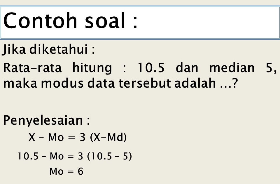 Contoh Soal Mean