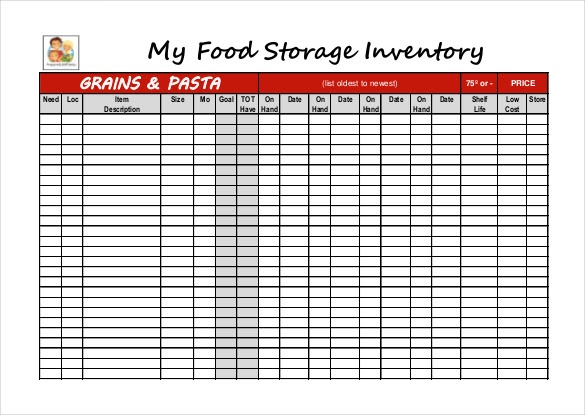 Sample Inventory Sheet For Restaurant | The Document Template