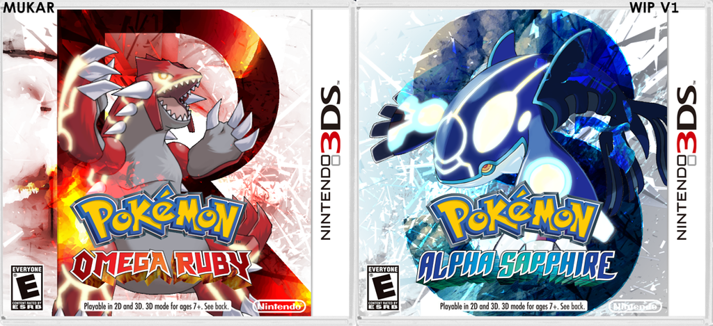 Pokemon Omega Ruby and Alpha Sapphire box art WIP by Pokemon Omega Ruby and Alpha Sapphire box art WIP by