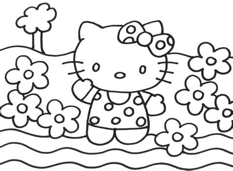 Hello Kitty With Dolphin Coloring Pages - Learn to Color