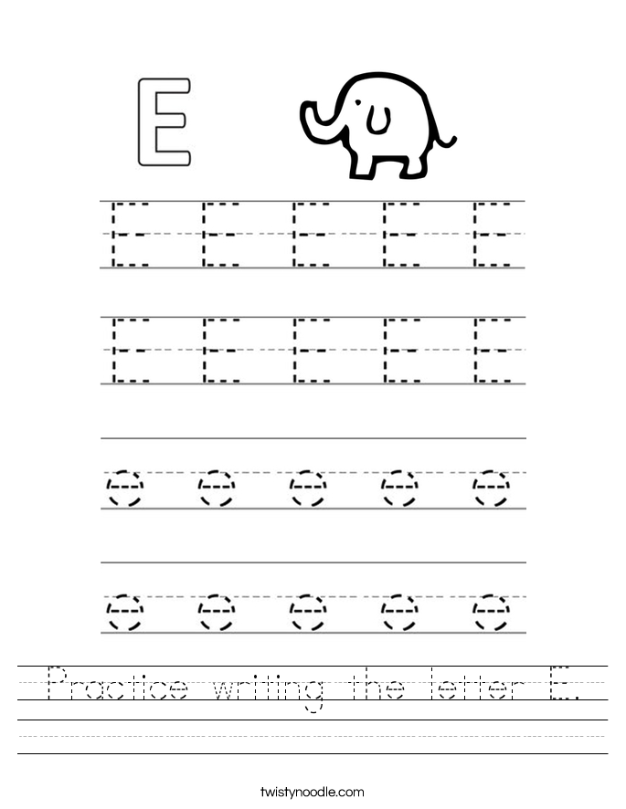 34 e worksheet for preschool  worksheet project list