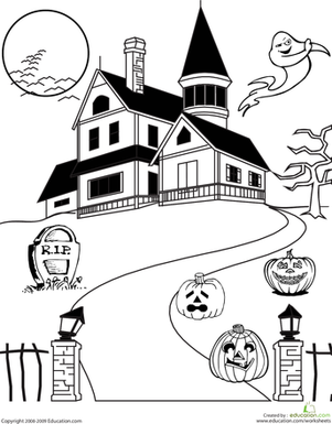 House Coloring Drawing And Colouring Worksheets : Print the worksheets