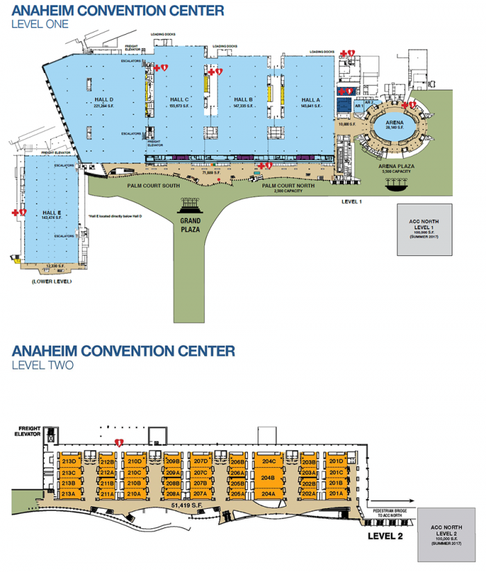 Anaheim Convention Center Map Gadgets 2018