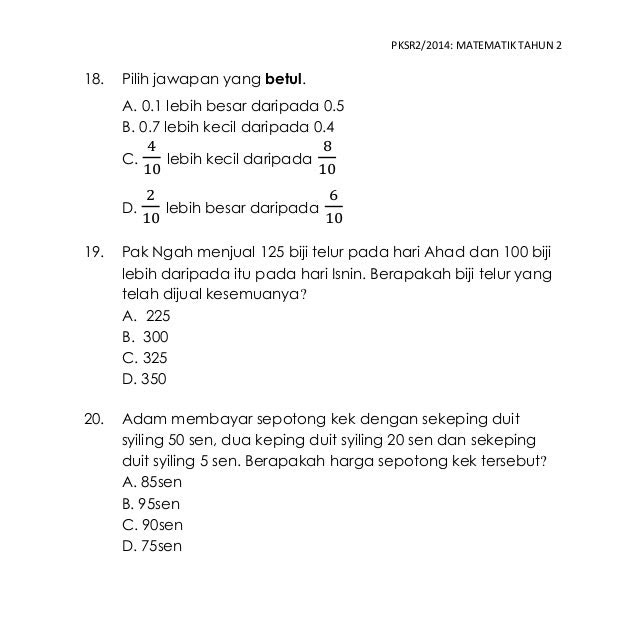 Soalan Matematik Wang Tahun 2 - Contoh 84