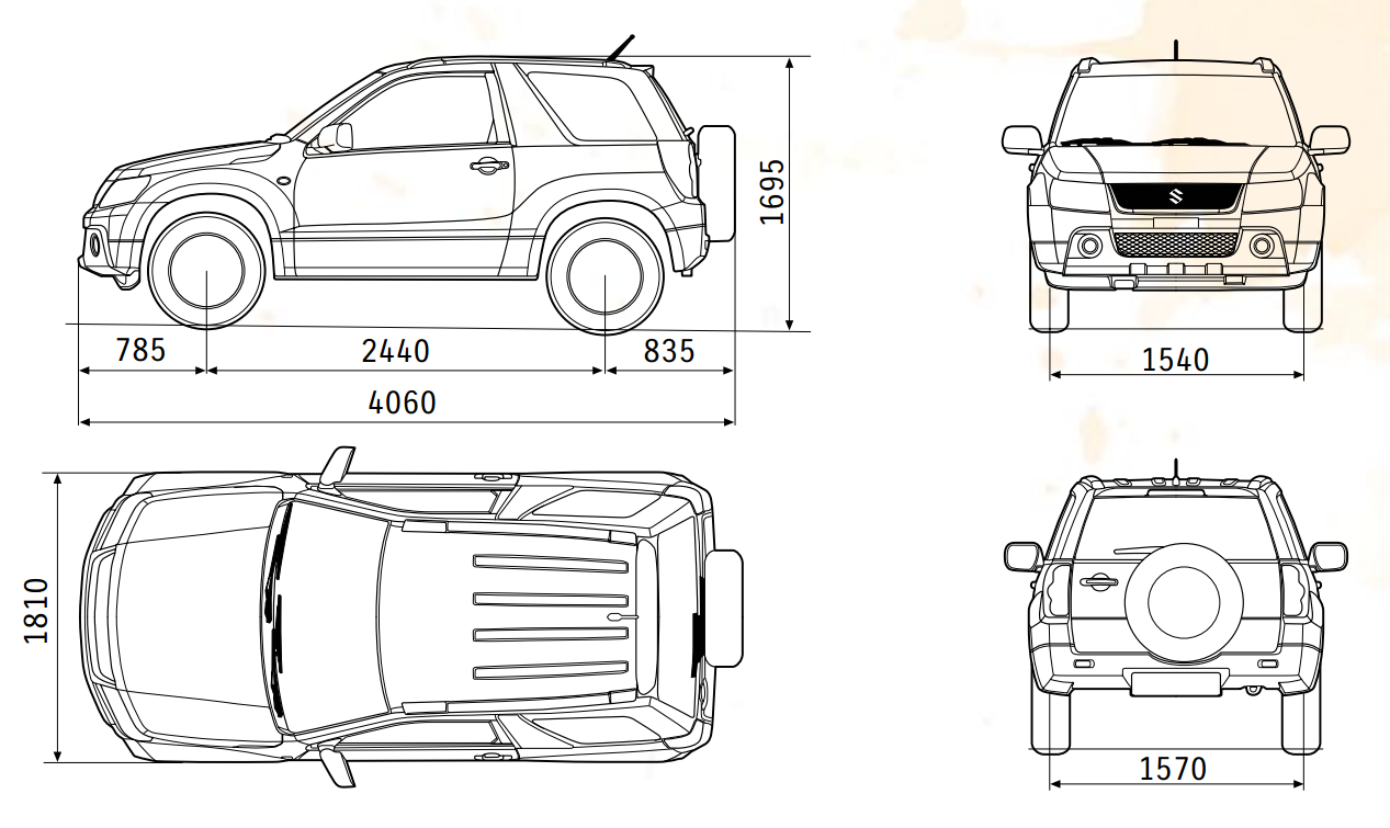 Suzuki vitara размеры