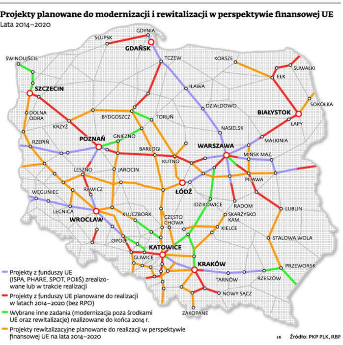 Mapa Tras Kolejowych 