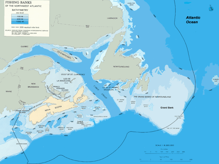 Atlantic Ocean Fishing Map 