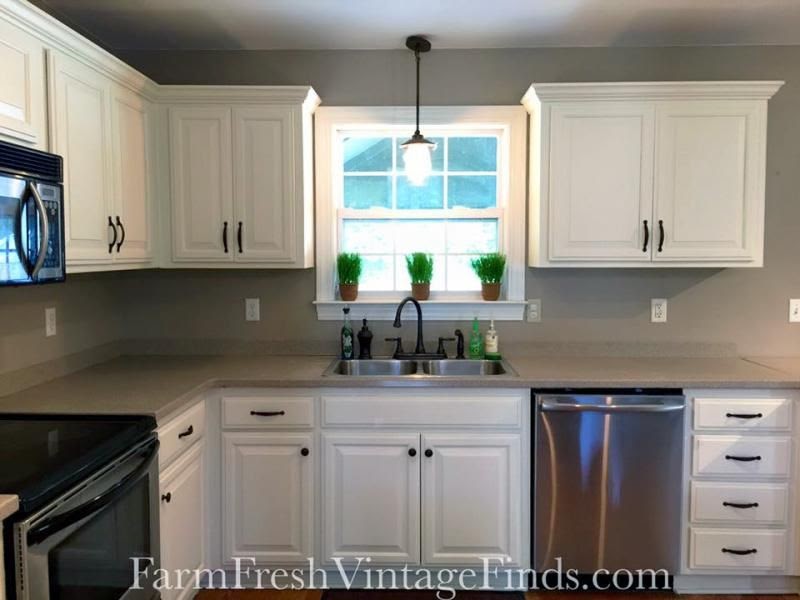 Painted Linen Kitchen Cabinets