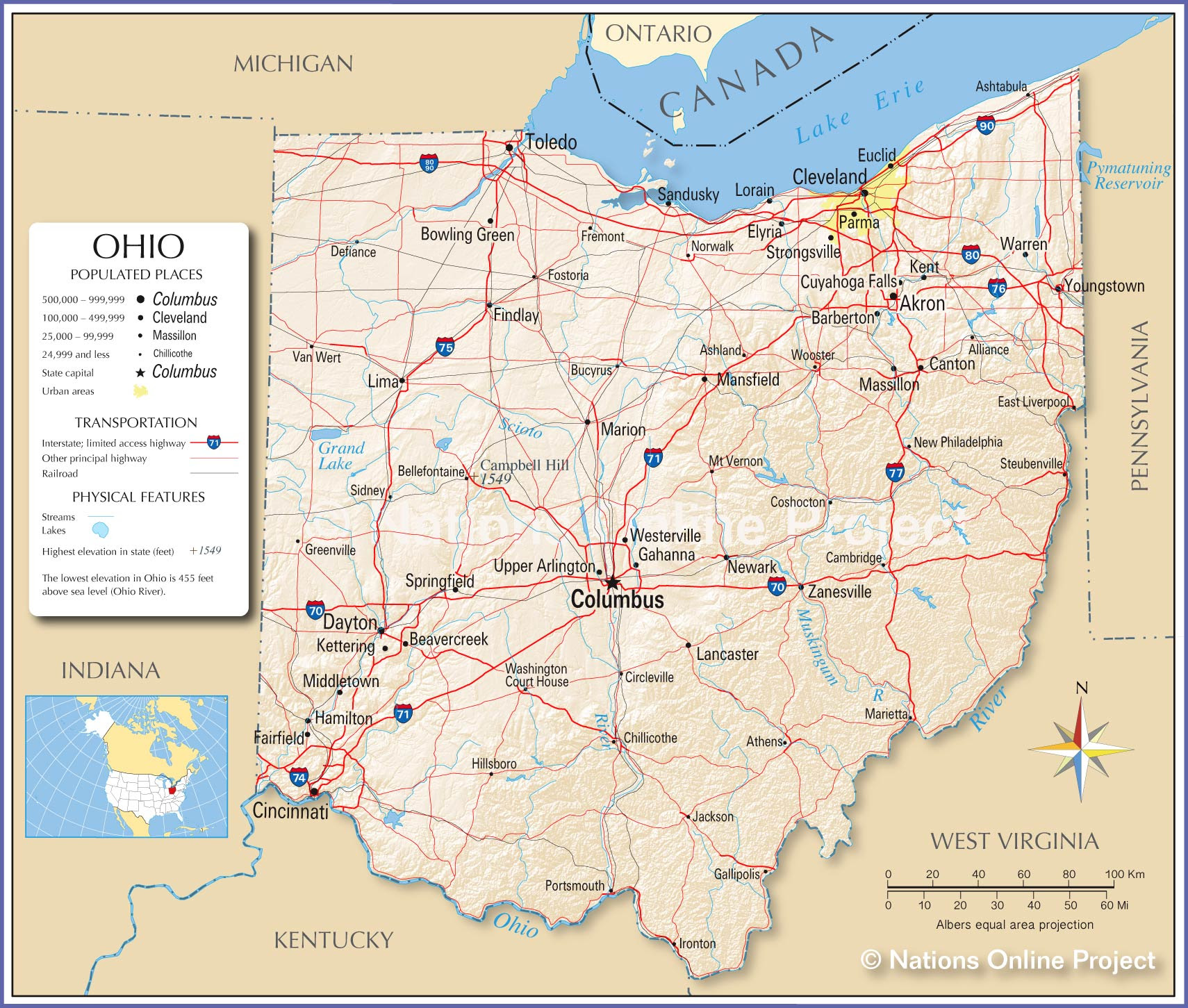 Maps: Usa Map Ohio