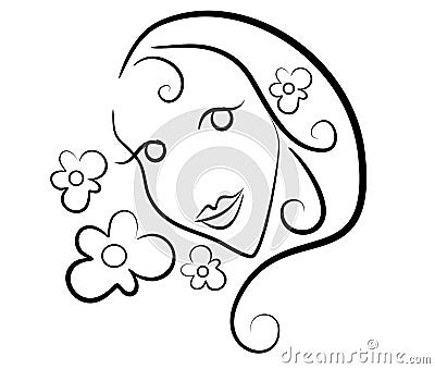 profvienani: black and white flowers clipart