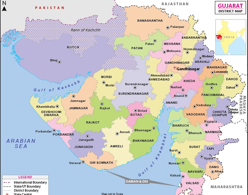 Political Map Of Gujarat | Terminal Map