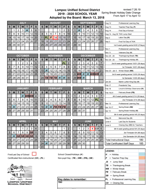 Dusd Calendar 2022 Customize and Print