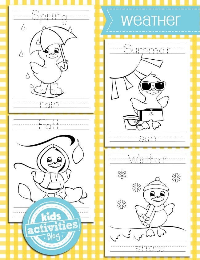 weather worksheet: NEW 333 WEATHER COLOURING WORKSHEET