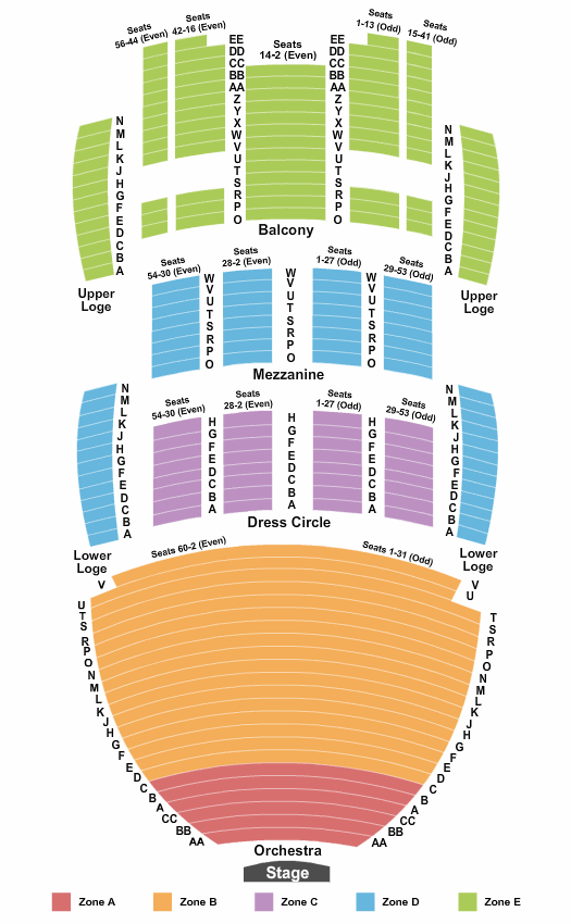 Seating Chart Johnny Mercer Theatre Savannah