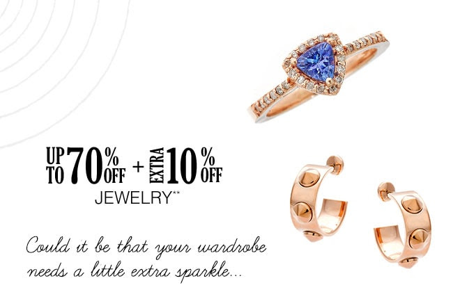 Up to 70% off + Extra 10% off Jewelry**