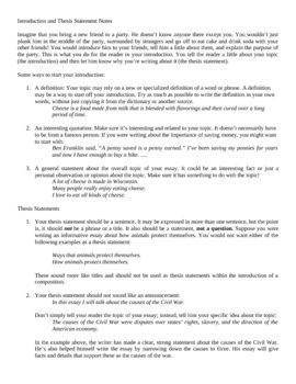 thesis statement practice answer key