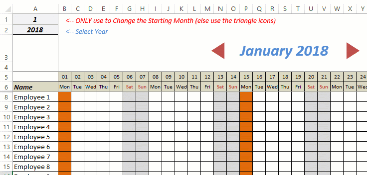 Free Employee Attendance Tracker Excel Template 2020 Monthly Employee