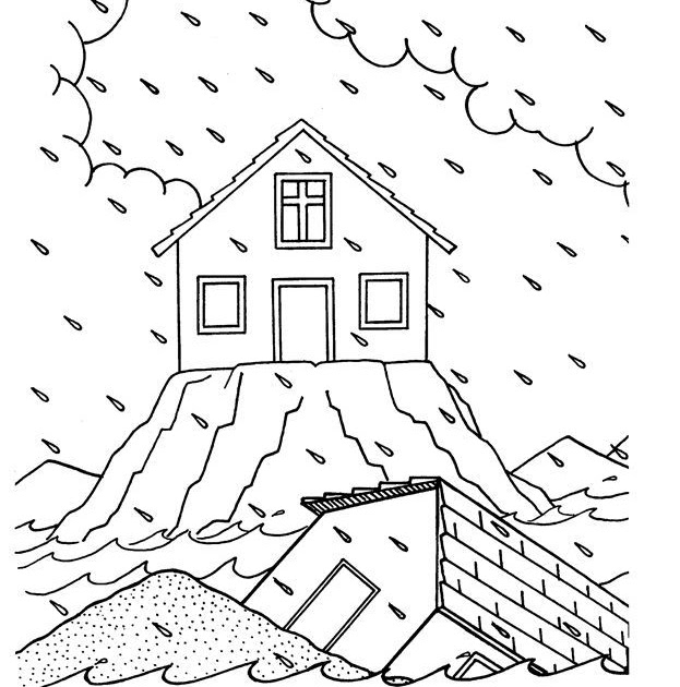 Wise Man Built His House On The Rock Coloring Page - Manuel Silver's