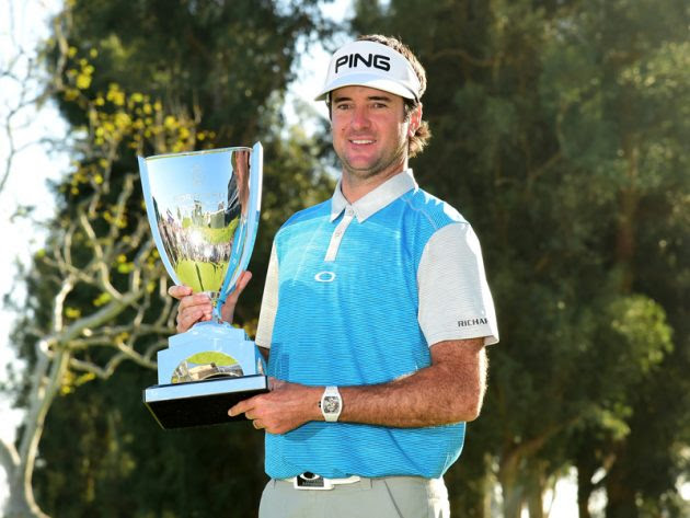 Bubba Watson with his third Genesis Open trophy