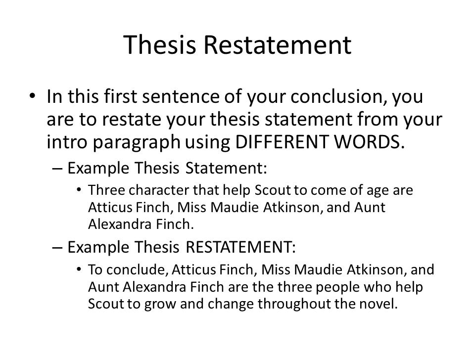 words to start a thesis statement