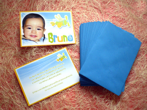 Convite Baptismo - Tema Avião