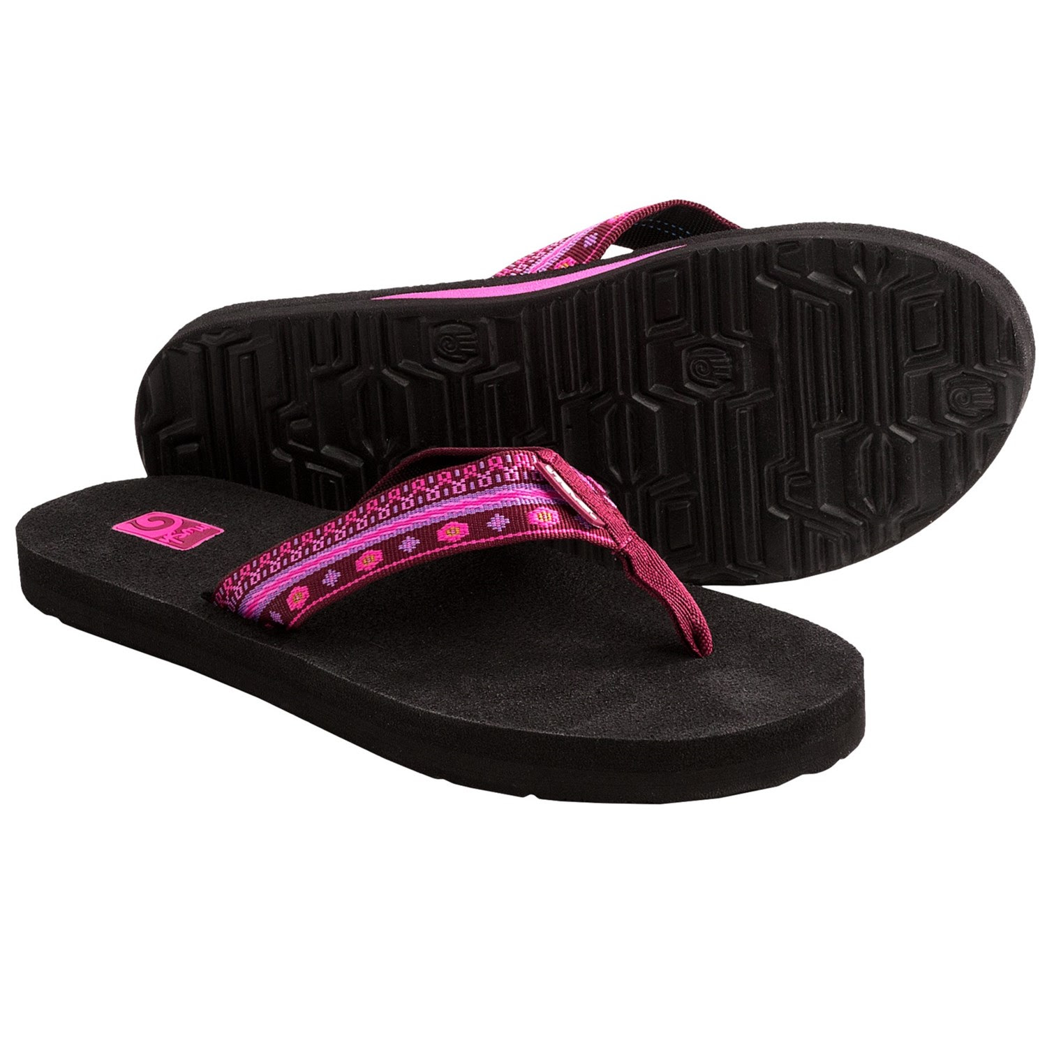 Teva Mush Ii Thong Sandals For Ladies Tread Black ~ Hippie Sandals