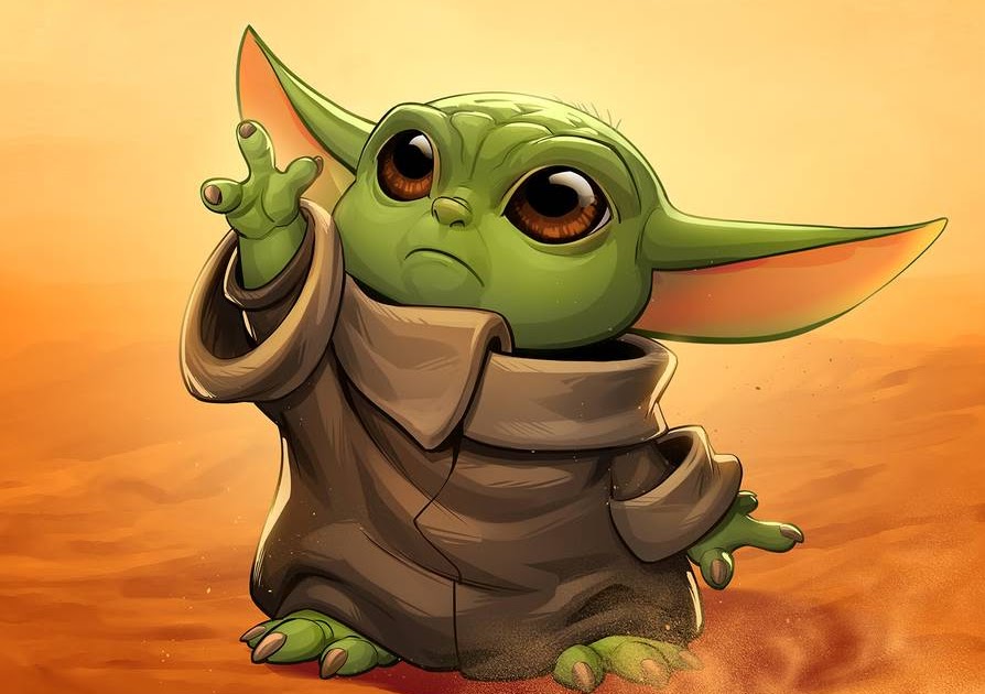 Baby Yoda Cartoon Character