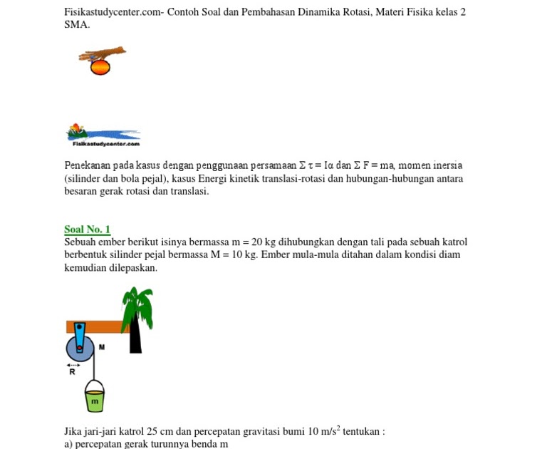 Soal Dan Pembahasan Dinamika Rotasi Fisika Study Center - Kompas Sekolah