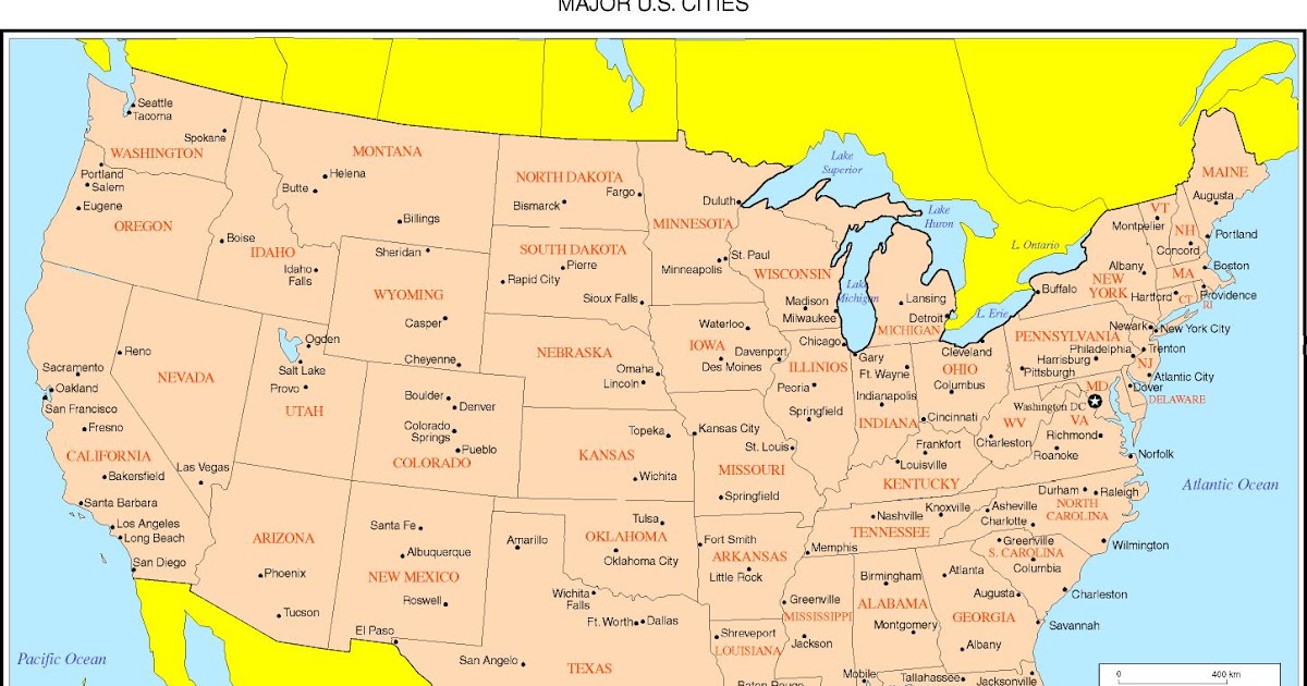 Map Of Usa With Capitals And Major Cities Kinderzimmer 2018