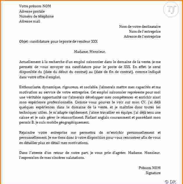 Lettre De Motivation Emploi Saisonnier Leclerc  Delnancz