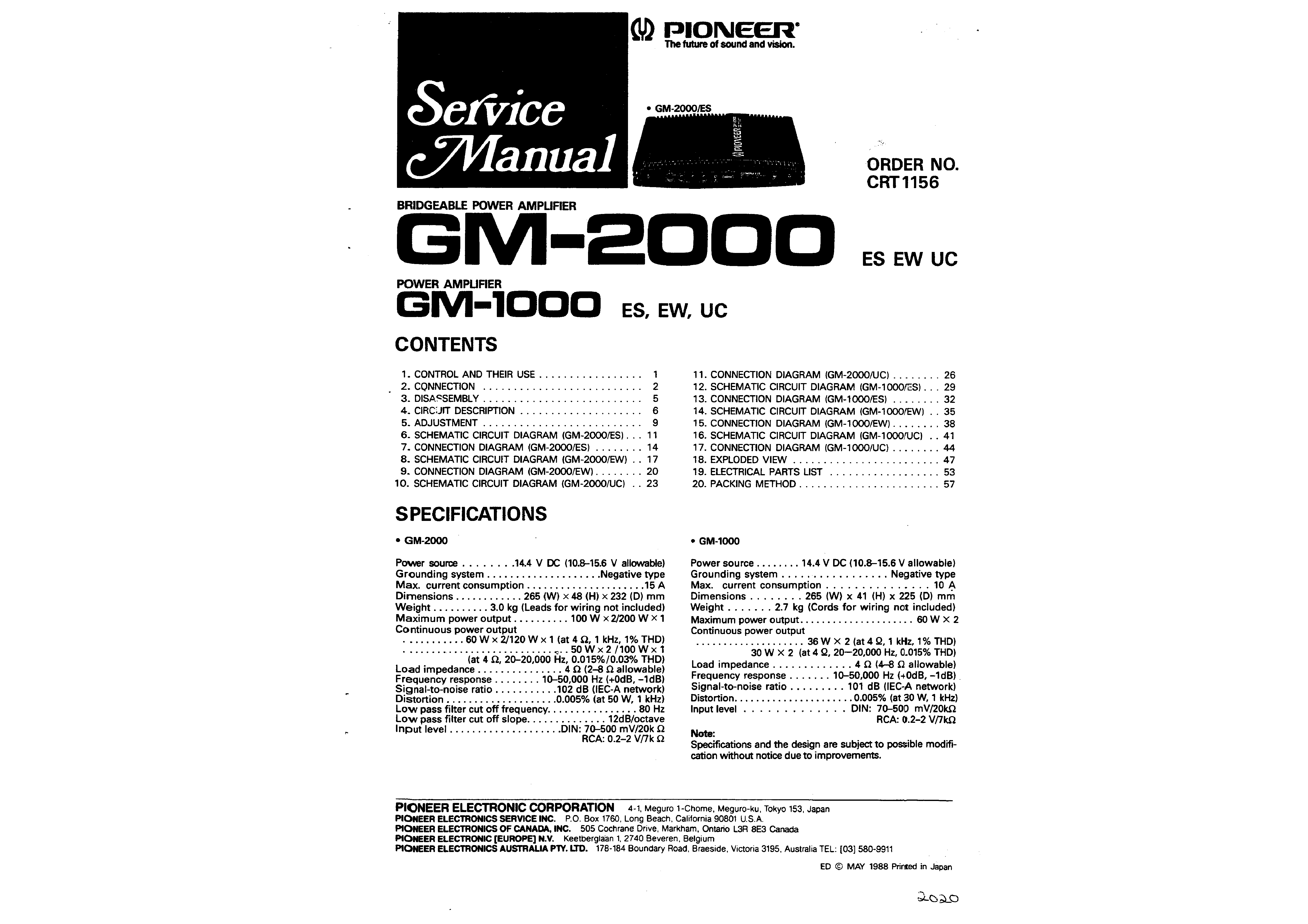 Pioneer Gm 1000 Wiring Diagram - Wiring Diagram