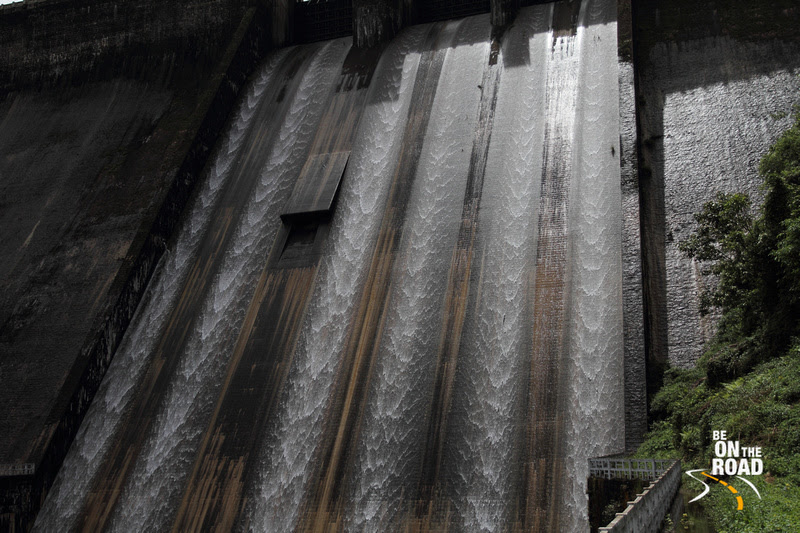 Trickling from the sluice gates of the Sholayar Dam
