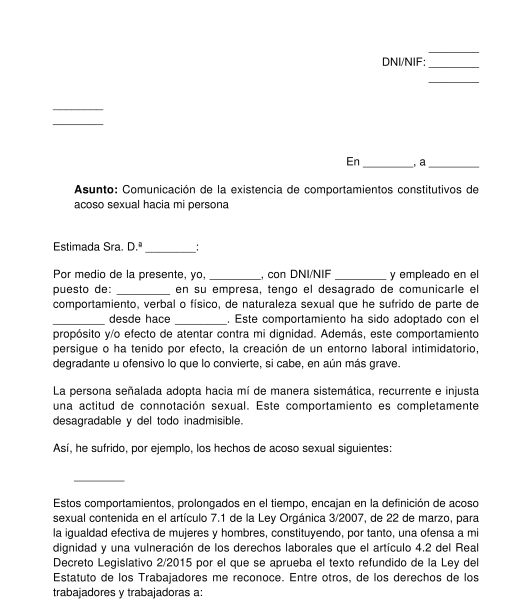 Ejemplo De Carta De Maltrato Laboral - Modelo de Informe