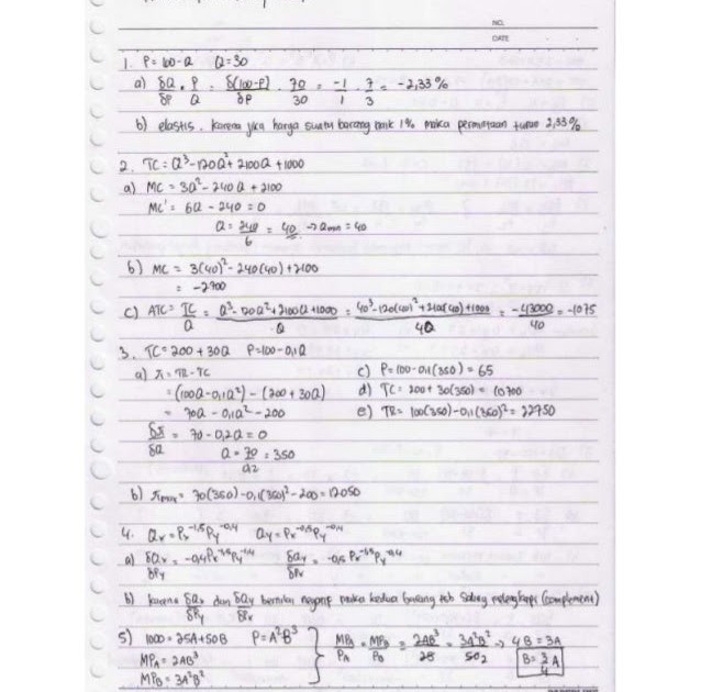 Contoh Soal Matematika Bisnis