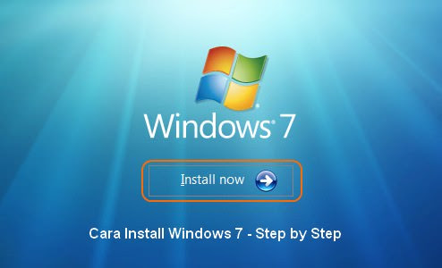 Gambar menunjukkan proses instalasi Windows 7