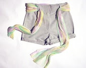 Summer shorts grey pastel silk scarf -Ready to ship - Relogyyy