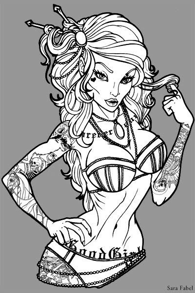 Printable Coloring Pin Up Coloring Pages For Adults - Lautigamu