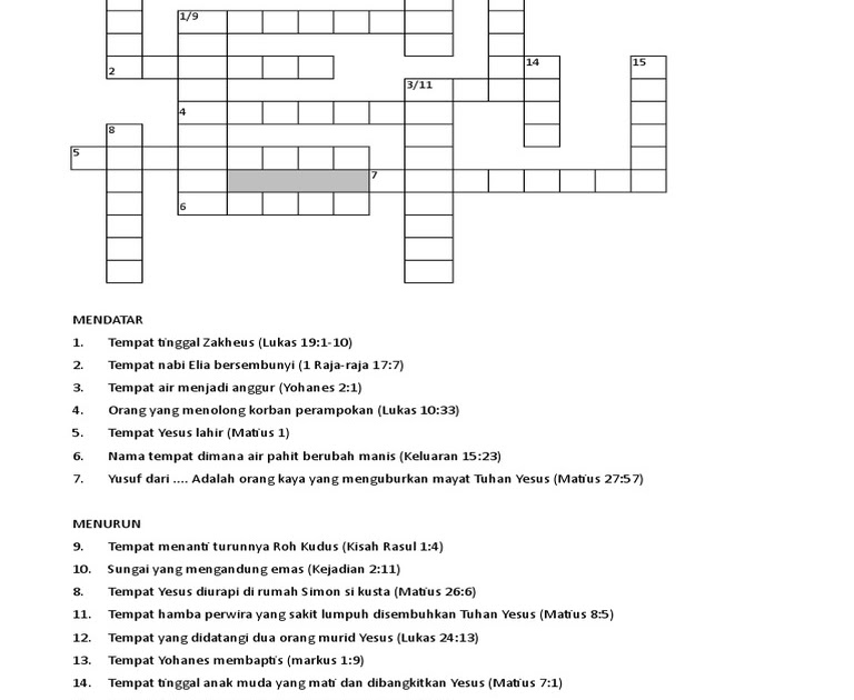 Teka Teki Silang Bahasa Inggris Tentang Profesi