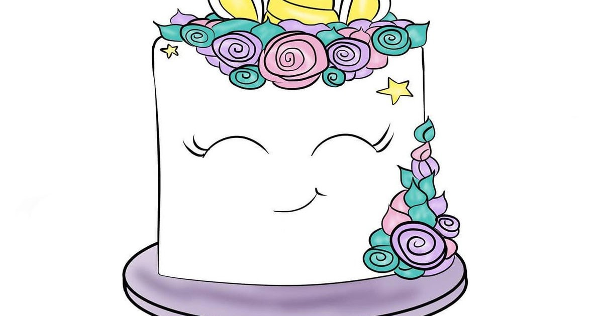 Draw So Cute Unicorn Cake Coloring Pages - img-gimcrackery