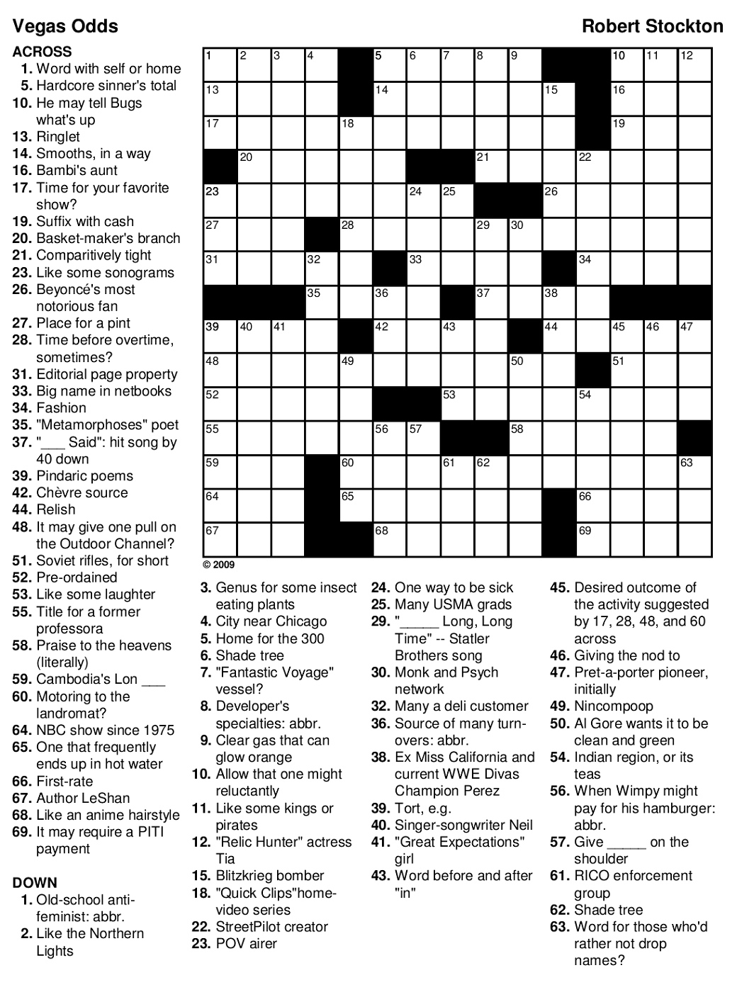 Printable Difficult Crossword Puzzles