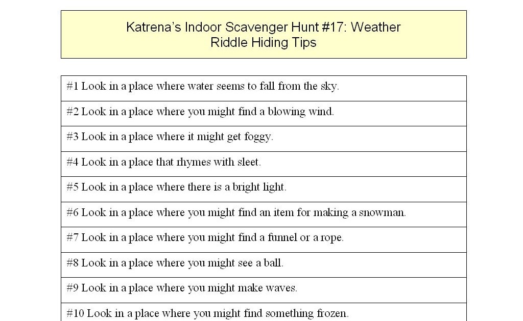 Rhyming Scavenger Hunt Clues Caitlizad