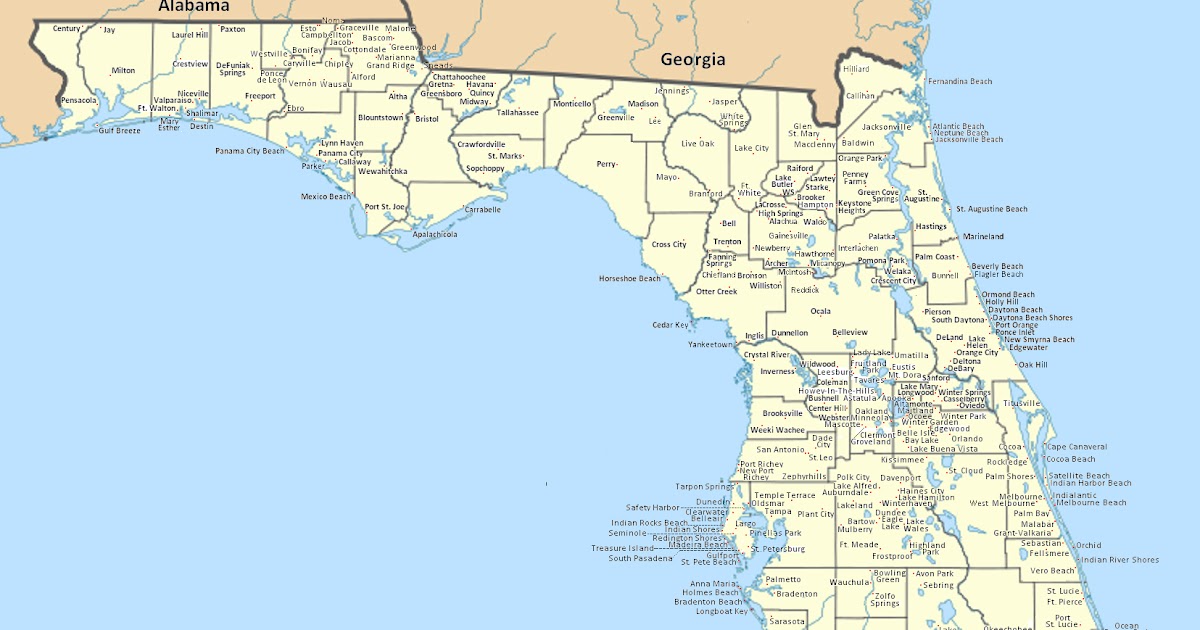 State Map Of Florida Cities Cinemergente