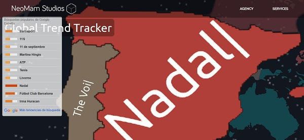 palabras más buscadas en Google global trend map