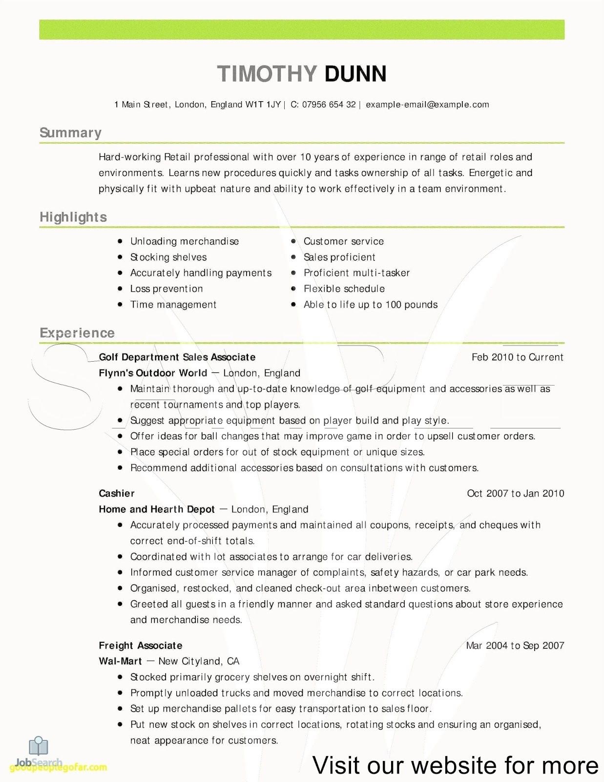 sample resume for new job seekers