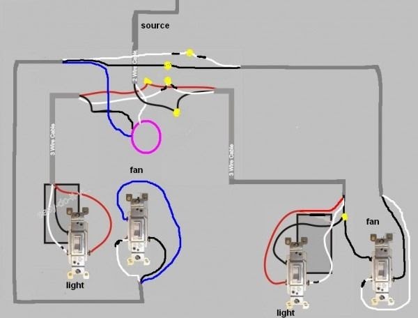 Wiring Diagram For Ceiling Light With Two Switches | schematic and