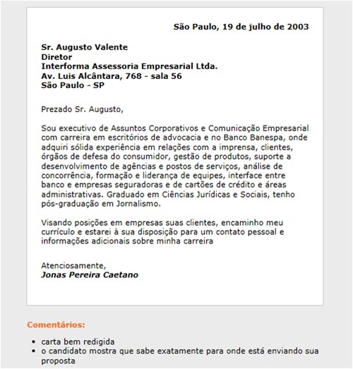 Carta De ApresentaÃ§Ã£o Rh New Sample X